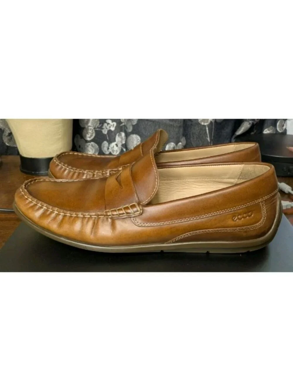 Ecco Leather Penny Loafer Slip On Dress Men's Shoes US 13-13.5 Extra Width